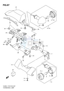 VL800 (E3-E28) VOLUSIA drawing TURNSIGNAL LAMP (VL800TL1 E33)