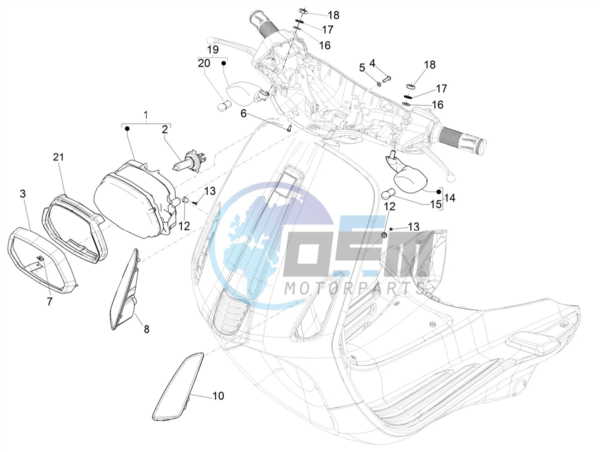 Front headlamps - Turn signal lamps