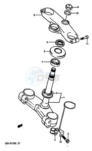 GSX-R1100 (K-L) drawing STEERING STEM (MODEL K)