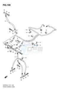 GSF650 (E21) Bandit drawing FRONT BRAKE HOSE (GSF650AL1 E21)