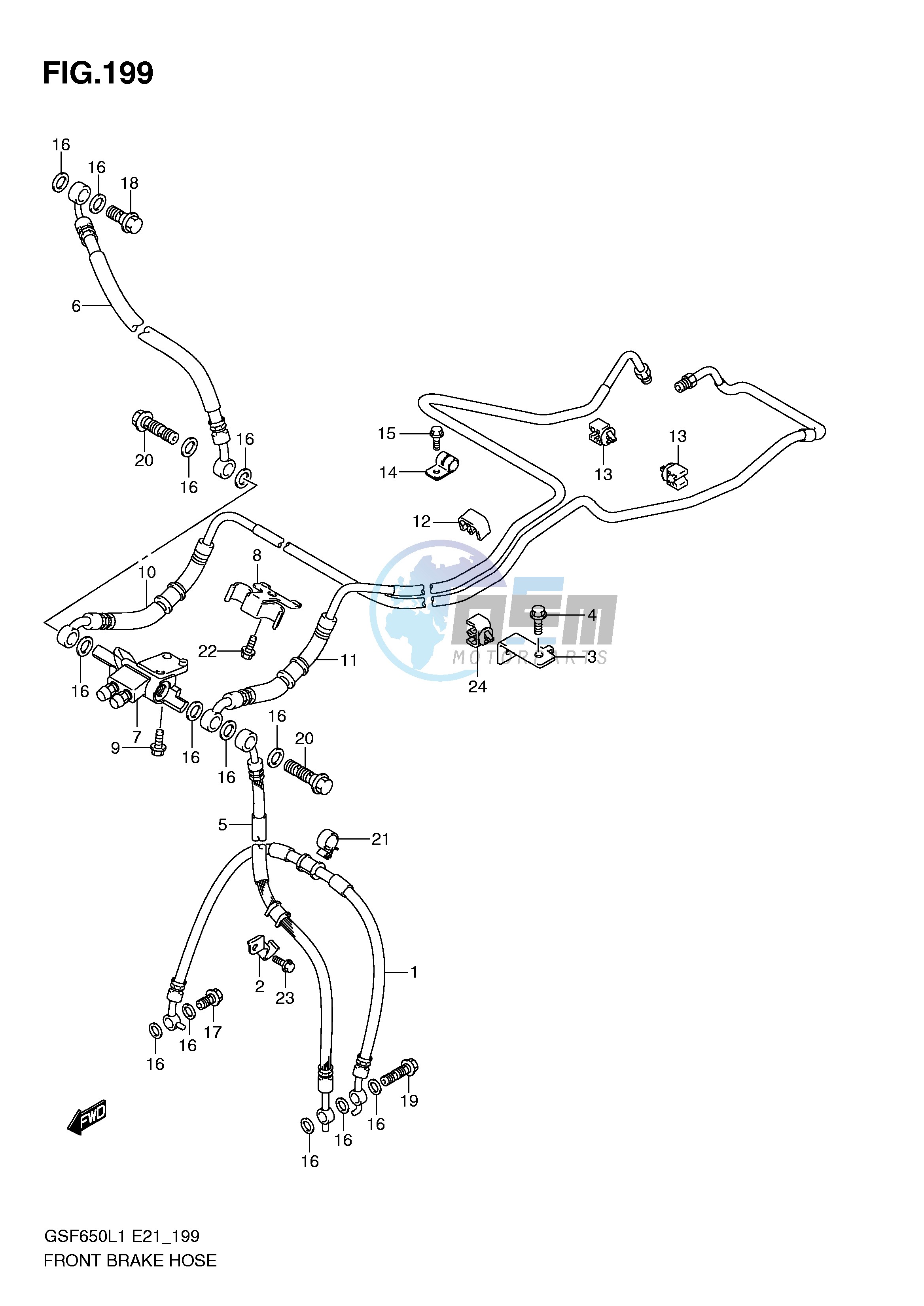 FRONT BRAKE HOSE (GSF650AL1 E21)