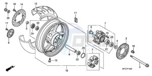 CB600FA39 France - (F / ABS CMF ST) drawing REAR WHEEL