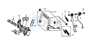 GTS 125 EURO 3 drawing CENTRAL STAND / SIDE STAND