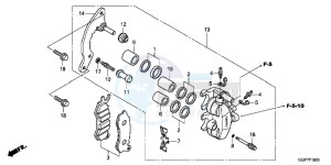 NSC50T2F NSC50T2 UK - (E) drawing FRONT BRAKE CALIPER