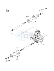 KAF 400 A [MULE 610 4X4] (A6F-AF) A9F drawing REAR AXLE