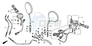 CB600F2 HORNET S drawing HANDLE LEVER/SWITCH/ CABLE (1)