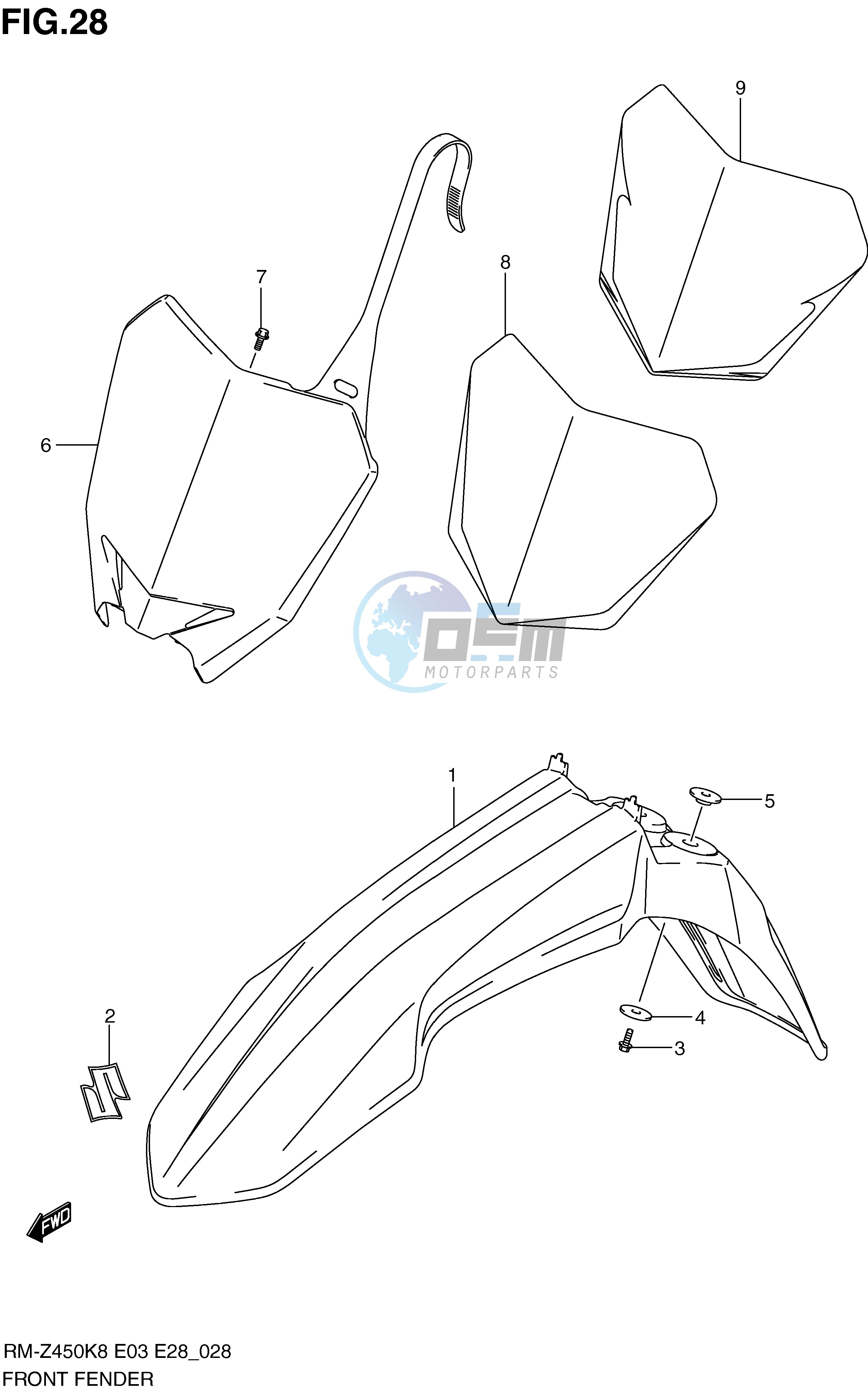 FRONT FENDER (RM-Z450K8 K9 L0)