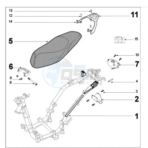 TWEET 50 A drawing FRAME AND SADDLE SMALL TANK