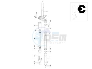 Liberty 50 4T PTT NEXIVE drawing Fork's components (Escorts)