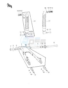 KZ 750 G [LTD II] (G1) [LTD II] drawing SWING ARM_SHOCK ABSORBERS