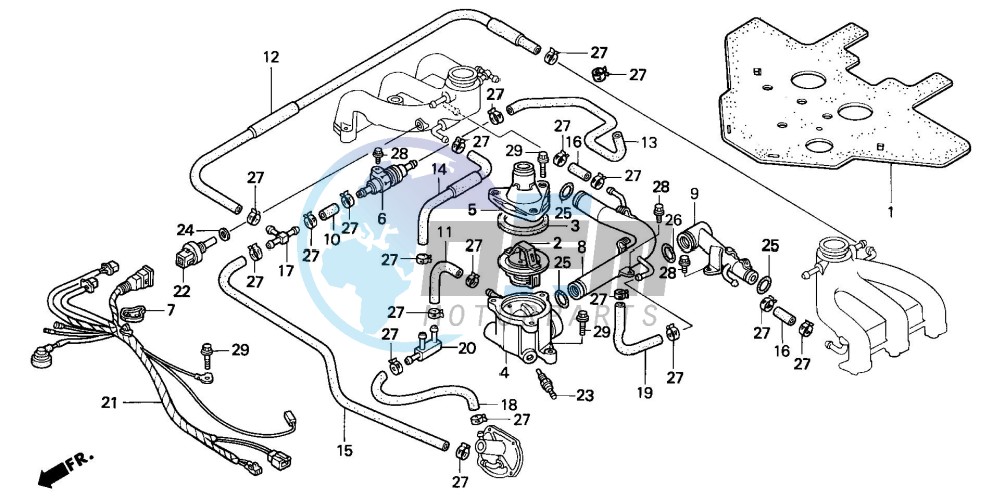 WATER PIPE/THERMOSTAT