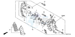 CB1000RA9 France - (F / ABS CMF) drawing L. FRONT BRAKE CALIPER (CB1000RA)