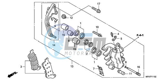 L. FRONT BRAKE CALIPER (CB1000RA)