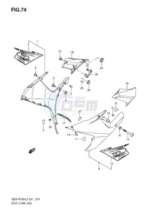 GSX-R750 drawing SIDE COWLING L2 ( YVB )