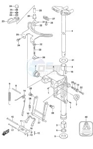 DF 9.9A drawing Swivel Bracket - Non-Remote Control