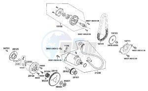 AGILITY 125cc drawing Starting Motor - Oil Pump