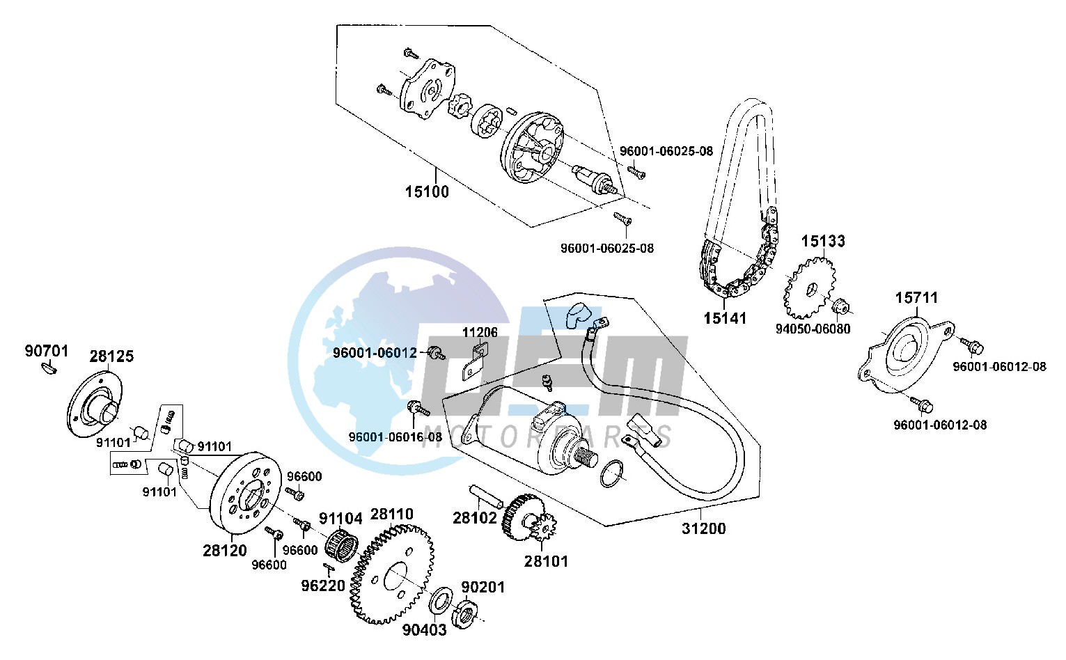 Starting Motor - Oil Pump