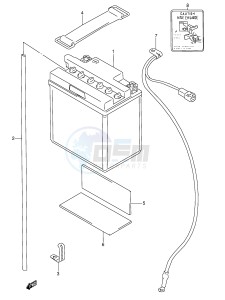 GSX600F (E2) Katana drawing BATTERY (~F.NO.103641,E22:~F.NO.101929)