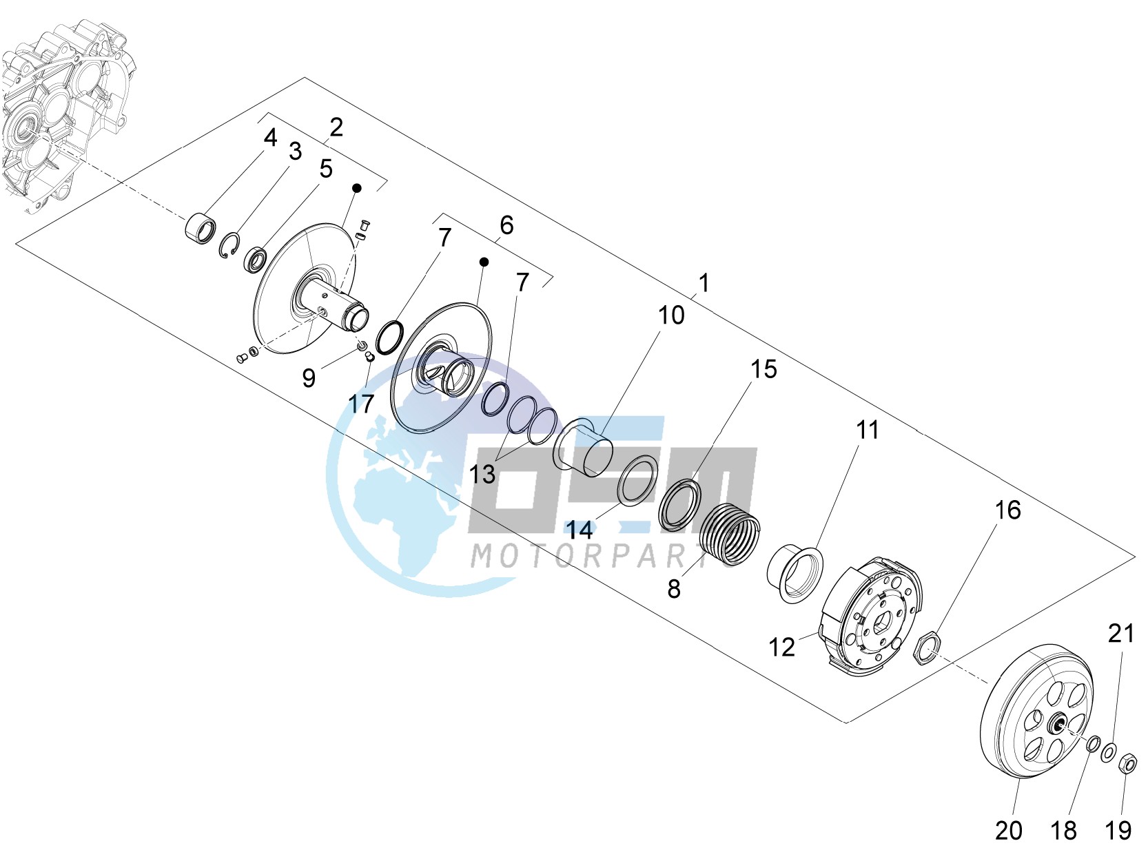 Driven pulley