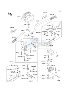 KLF 250 A [BAYOU 250] (A6F-A9F) A6F drawing HANDLEBAR