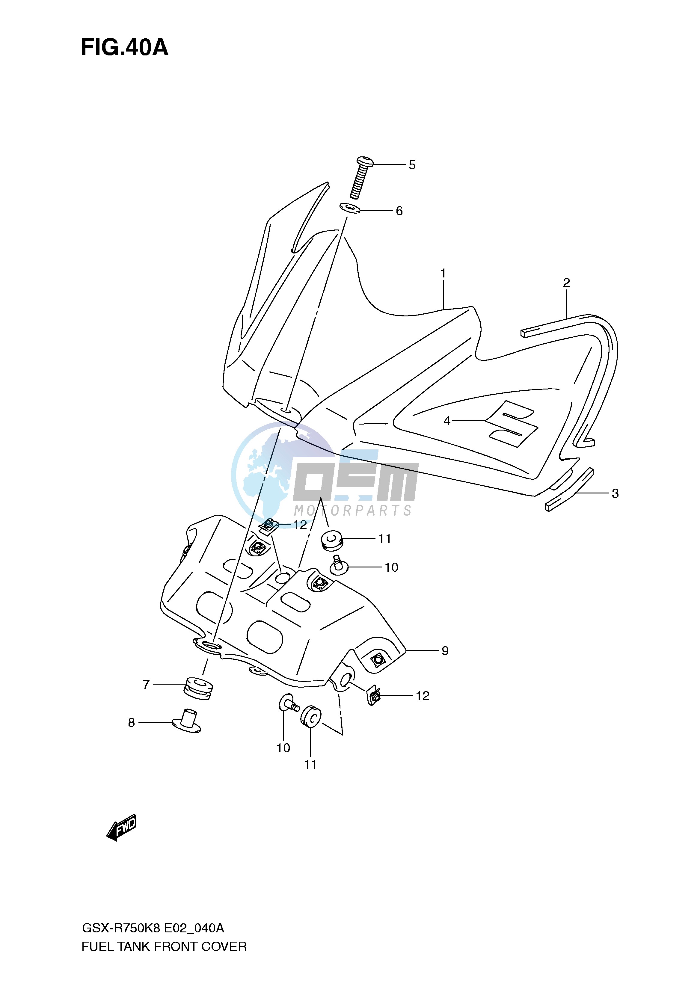 FUEL TANK FRONT C0VER (MODEL K9)