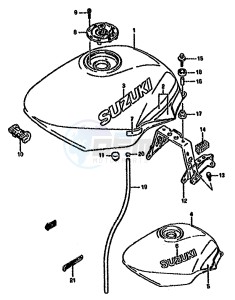 GSX750F (K-T) drawing FUEL TANK (MODEL M N)