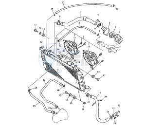 YZF SP 750 drawing RADIATOR AND HOSE