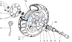 X9 125 drawing Front wheel