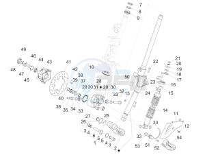 Primavera 50 4T-4V (EMEA) drawing Fork/steering tube - Steering bearing unit