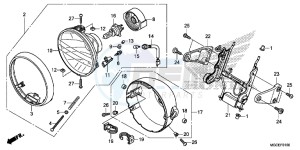 CB1100AE CB1100 ABS UK - (E) drawing HEADLIGHT