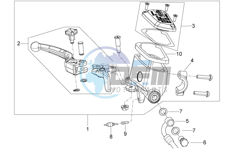 Front master brake cilinder