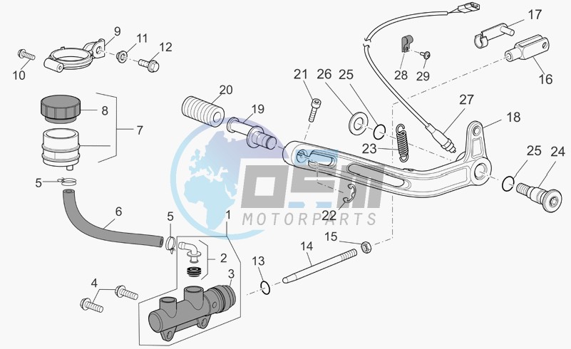 Rear master cylinder