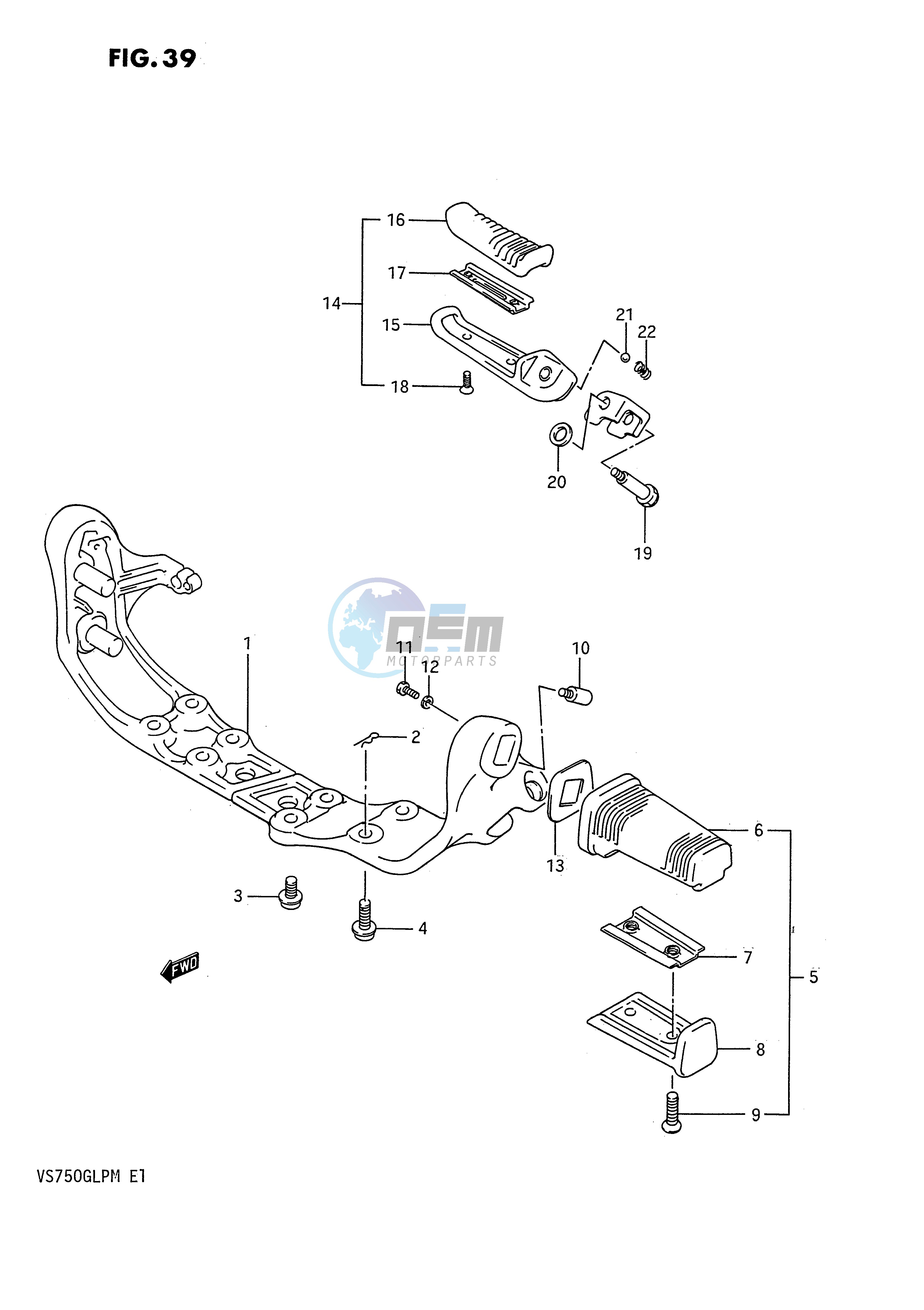 FOOTREST (MODEL H J K L M)