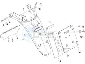 Beverly 300 ie Tourer (USA) USA drawing Rear cover - Splash guard