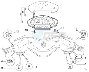 X8 200 drawing Electrical device - Speedometers Kms