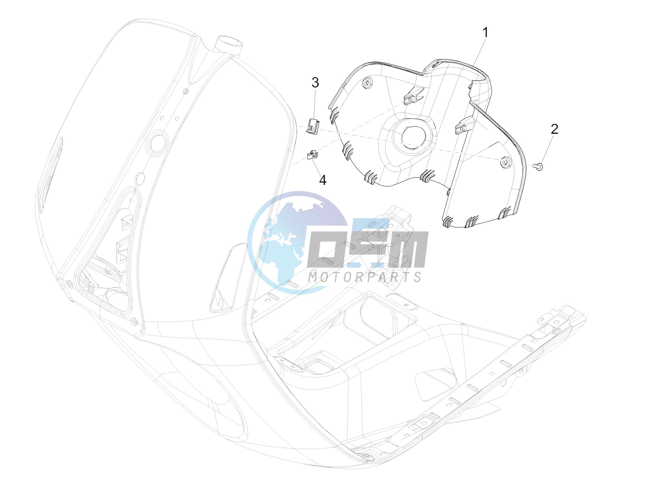 Front glove-box - Knee-guard panel