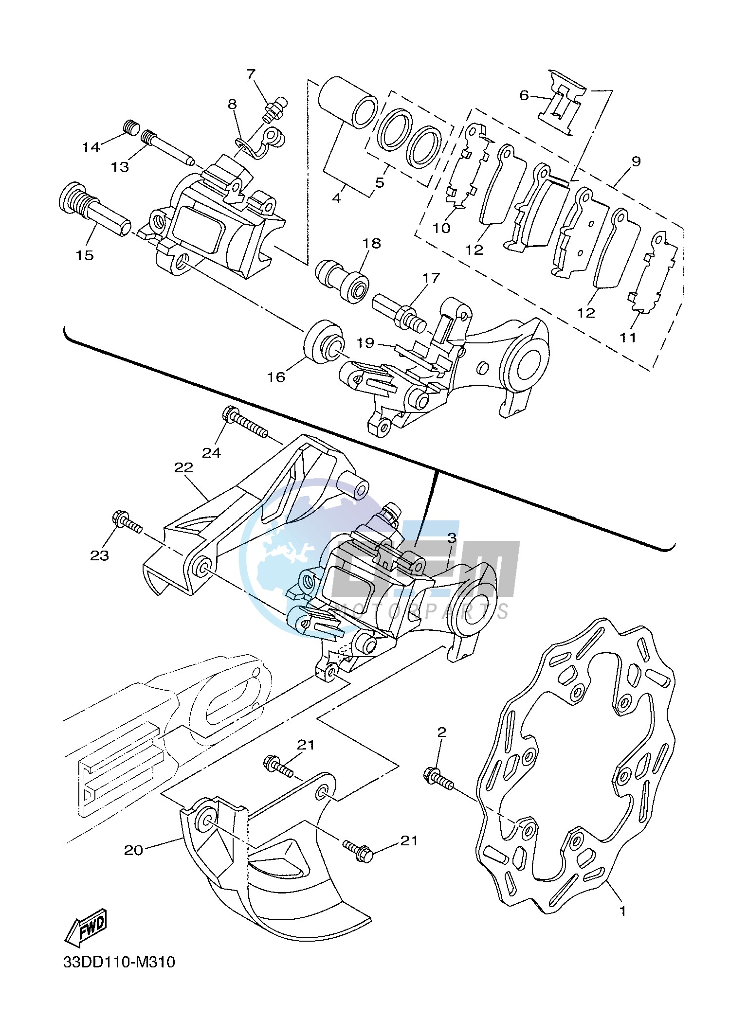 REAR BRAKE CALIPER