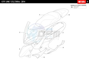 CITYLINE-IE-125-300-WHITE drawing FRONT PLASTICS