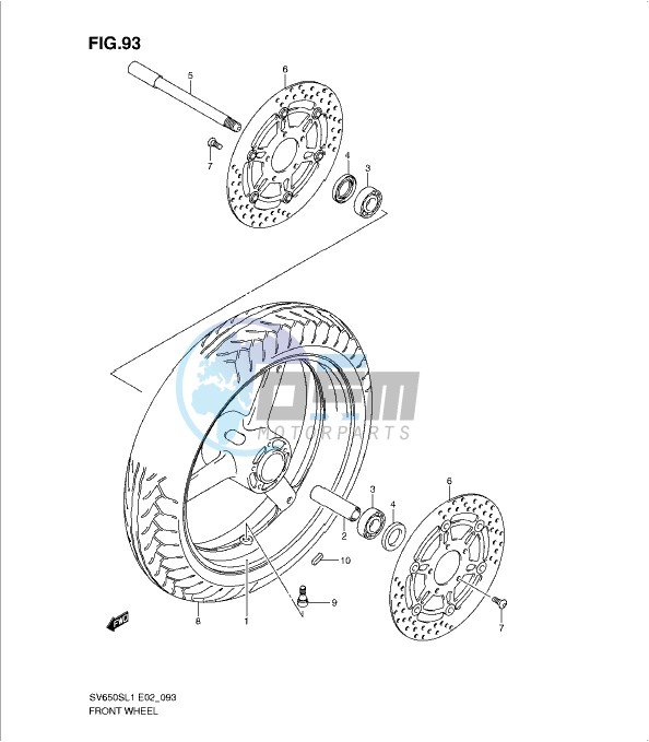 FRONT WHEEL (SV650SL1 E2)