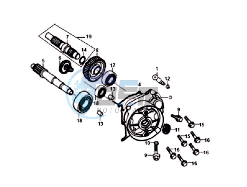 CRANKCASE - DRIVE SHAFT - CRANKCASE