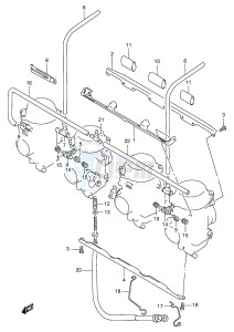 GSX750F (E4) drawing CARBURETOR FITTINGS