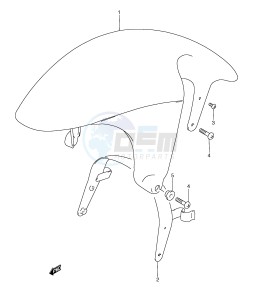 RGV250 (E24) drawing FRONT FENDER