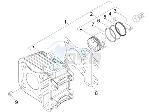 PRIMAVERA 50 4T 4V NOABS E2 (NAFTA) drawing Cylinder-piston-wrist pin unit