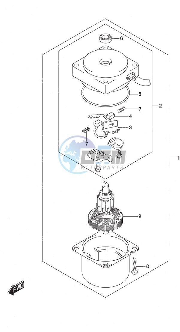 PTT Motor w/Power Tilt