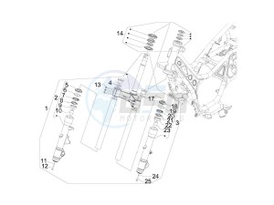 GP 800 drawing Fork steering tube - Steering bearing unit