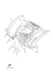 YFM300 RAPTOR 300 (1SC2 1SC3 1SC1 1SC1) drawing REAR FENDER