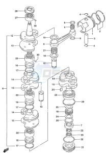 DT 140 drawing Crankshaft (1986 to 1995)