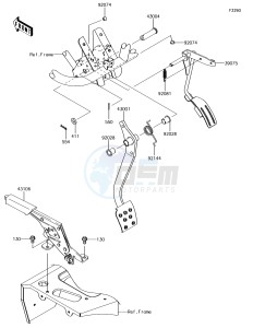 MULE SX KAF400JJF EU drawing Brake Pedal