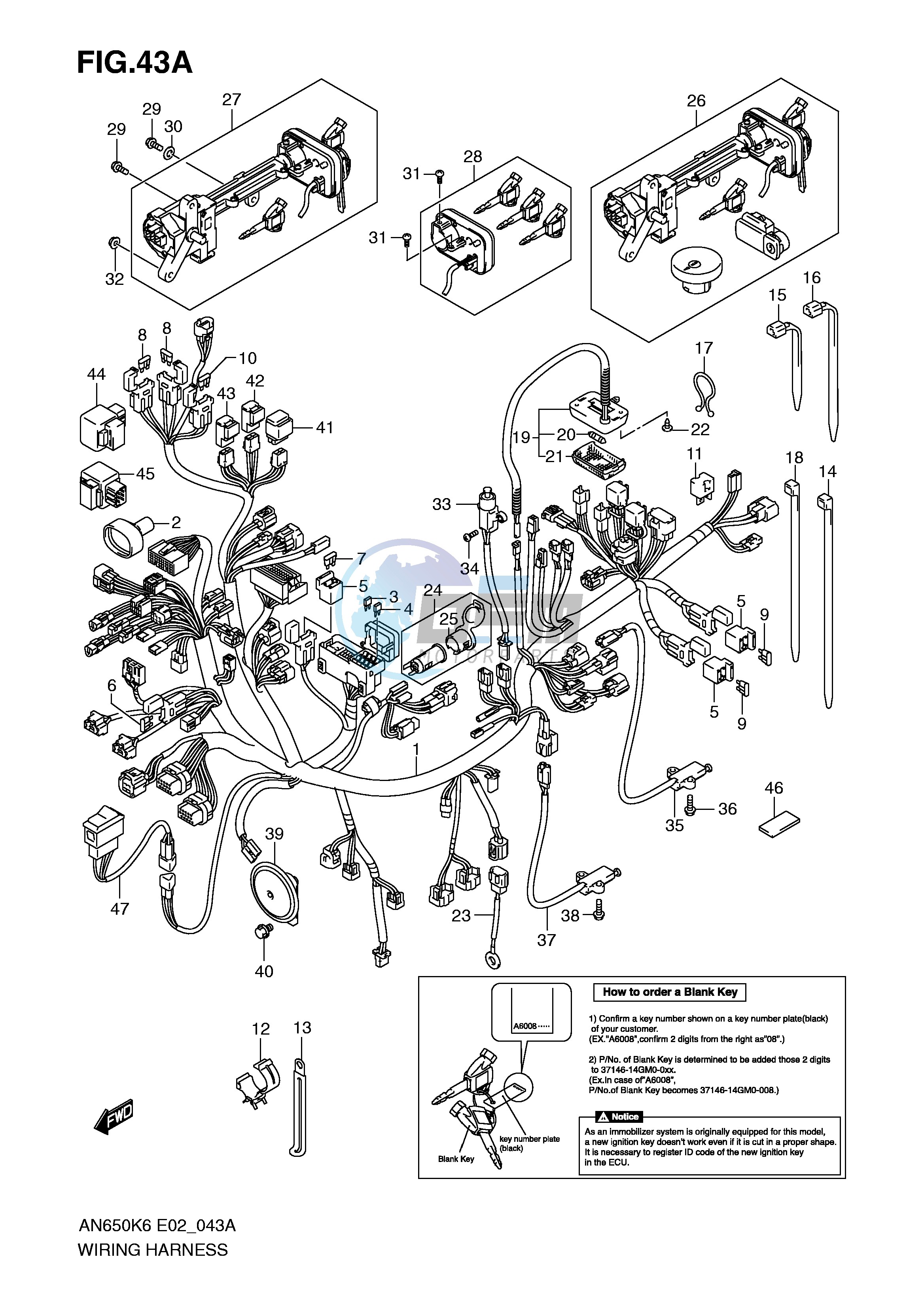 WIRING HARNESS (AN650AZK8 E2 E19)