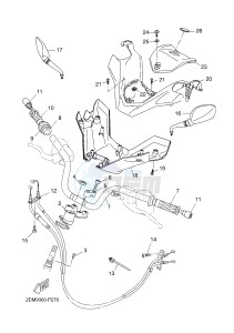 YPR125RA XMAX 125 ABS EVOLIS 125 ABS (2DMK 2DMK) drawing STEERING HANDLE & CABLE